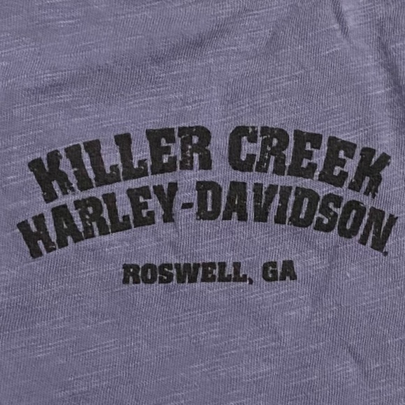 Harley-Davidson Graphic Printed Heathered Periwinkle Blue Killer Creek Roswell S - Picture 13 of 16